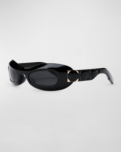 Shop Dior Lady 95.22 R1i Sunglasses In Shiny Black