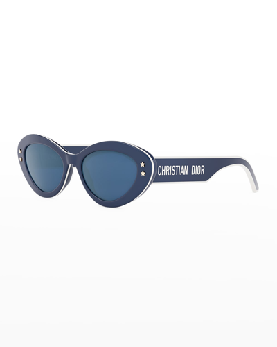 Shop Dior Pacific B1u Sunglasses In Shiny Blue