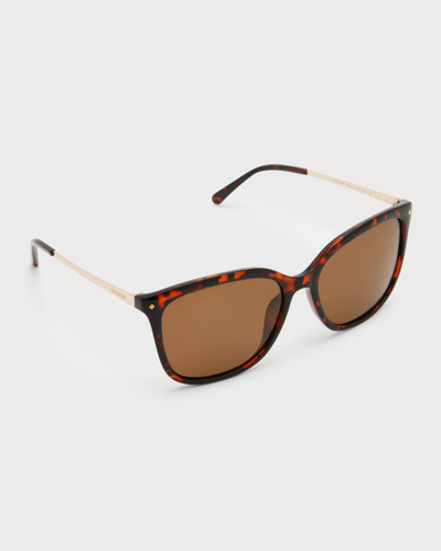 Shop Kate Spade Waverly Geometric Round Acetate Sunglasses In 807 Black Beige