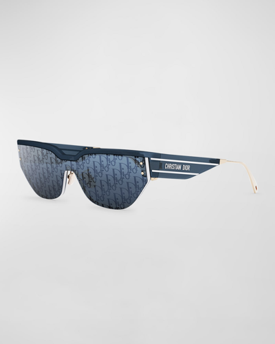 Shop Dior Club M3u Sunglasses In Shiny Blue