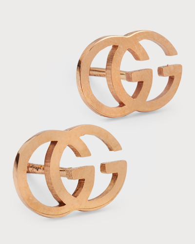 Shop Gucci 18k Yellow Gold Running G Stud Earrings