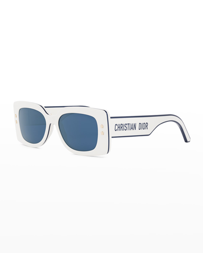 Shop Dior Pacific S1u Sunglasses In Ivory / Blue