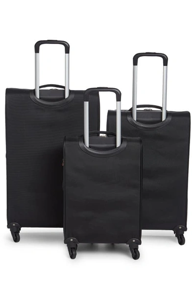 Shop Geoffrey Beene 3-piece Ultra Lightweight Wheeled Luggage Set In Black