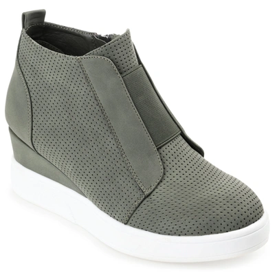 Shop Journee Collection Collection Women's Clara Sneaker Wedge In Green