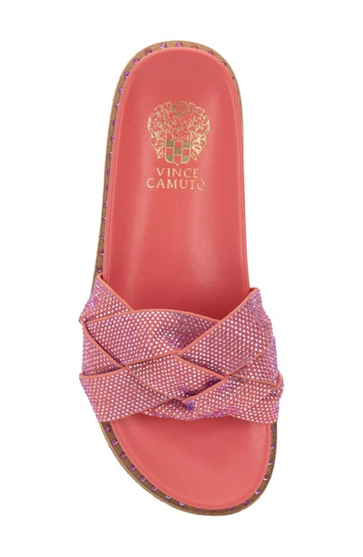 Shop Vince Camuto Kevin Braid Embellished Slide Sandal In Ultra Coral