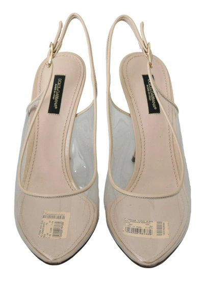 Shop Dolce & Gabbana Slingback Pvc Beige Clear High Heels Women's Shoes