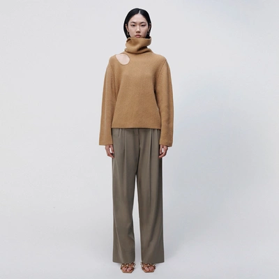 Shop Jonathan Simkhai Dustin Recycled Cashmere Turtleneck Pullover In Amaretto