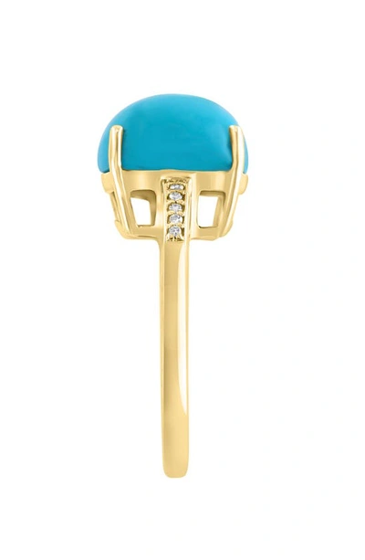Effy Women's 14k Yellow Gold, Cabochon Turquoise & Diamond Ring In Blue