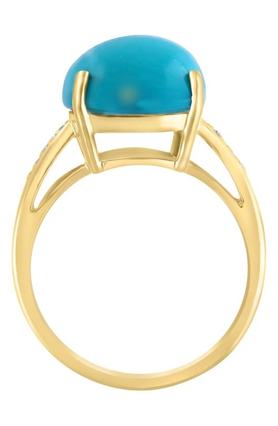 Effy Women's 14k Yellow Gold, Cabochon Turquoise & Diamond Ring In Blue