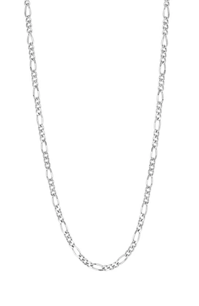 Shop Effy Sterling Silver 22" Figaro Chain Necklace In White