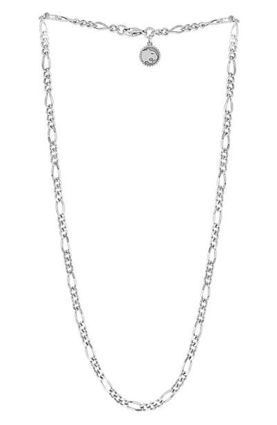 Shop Effy Sterling Silver 22" Figaro Chain Necklace In White
