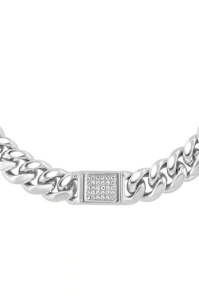 Shop Effy Sterling Silver Diamond Curb Chain Bracelet In White