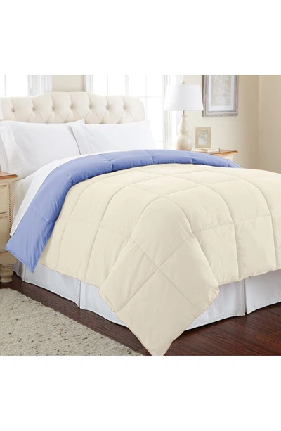 Shop Modern Threads Down Alternative Reversible Comforter In Blue/cream