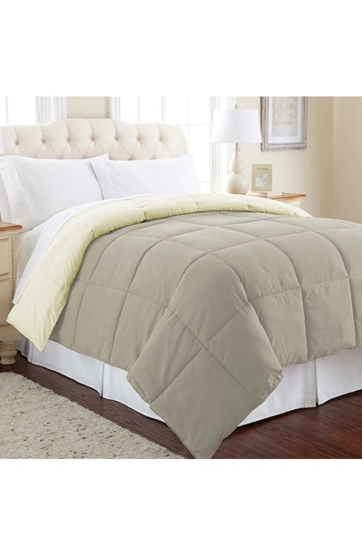 Shop Modern Threads Down Alternative Reversible Comforter In Ivory/atmosphere
