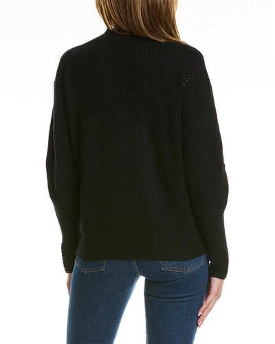 Shop Rebecca Taylor Turtleneck Wool-blend Sweater In Black