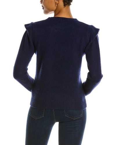 Shop Philosophy Folded Shoulder Cashmere Sweater In Blue