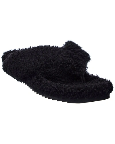 Shop Burberry Shearling Sandal In Black