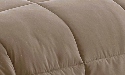 Shop Modern Threads Down Alternative Reversible Comforter In Stone/champagne