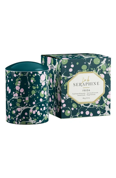 Shop L'or De Seraphine Frida Medium Ceramic Jar Candle In Green