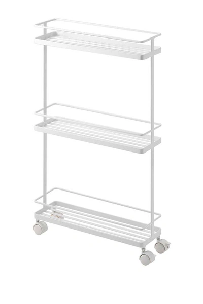 Shop Yamazaki Tower Rolling Kitchen Storage Rack In White