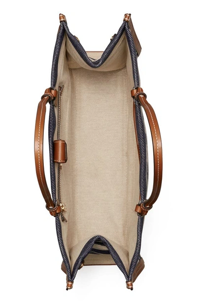 Tory Burch Ella Jacquard Stripe Tote In Royal Navy