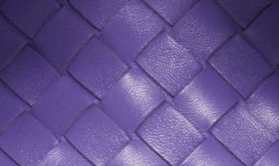 Bottega Veneta Medium Half Moon Woven Top Handle Bag In Purple-gold