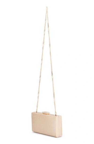 Olga Berg Precious Metallic Box Clutch In Champagne