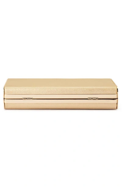 Olga Berg Precious Metallic Box Clutch In Champagne