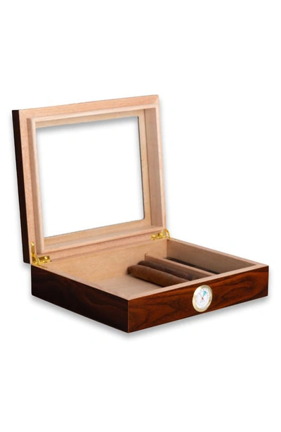 Bey-berk Unisex Finley 12-cigar Humidor W/ Hygrometer In Brown