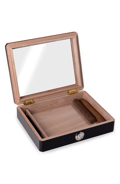 Bey-berk Unisex Wes 8-cigar Humidor W/ Hygrometer In Black