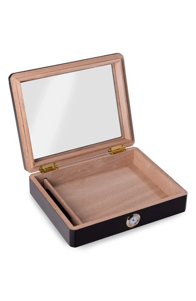 Bey-berk Unisex Wes 8-cigar Humidor W/ Hygrometer In Black