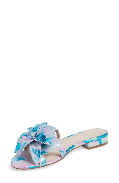 Shop Cecelia New York Lila Slide Sandal In Blue/ Pink Metallic