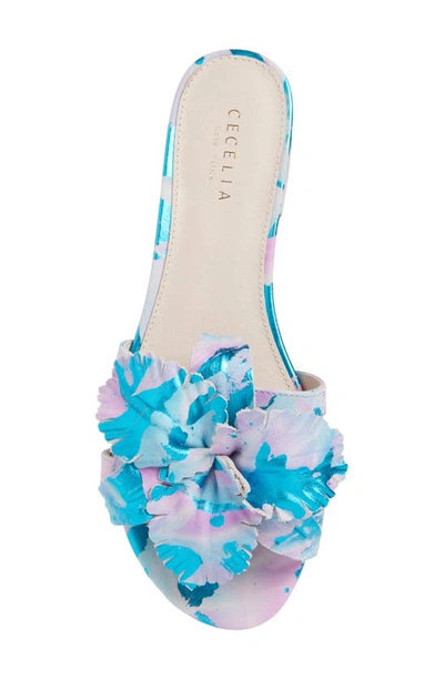 Shop Cecelia New York Lila Slide Sandal In Blue/ Pink Metallic