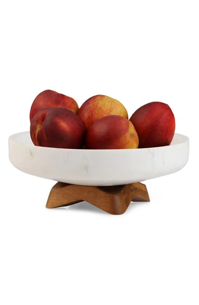 Shop Nambe Chevron Fruit Bowl In Brown