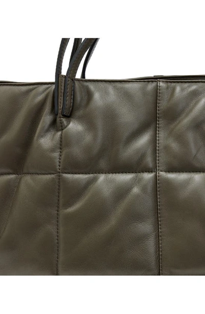 Shop Allsaints Nadaline Quilted Leather Tote In Olive