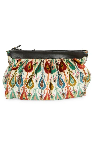 Shop Isabel Marant Luz Print Velvet Clutch In Multicolor