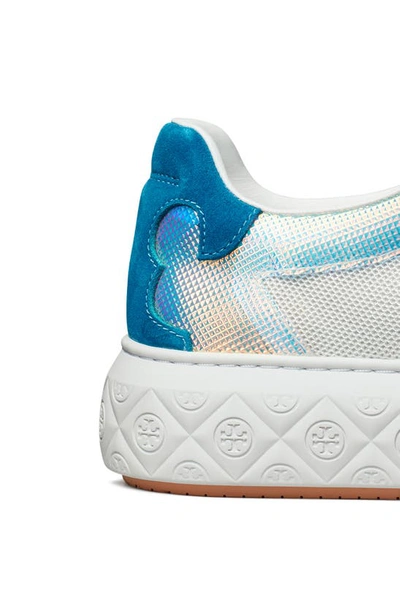 Shop Tory Burch Ladybug Sneaker In White/iridescent/coral Blue