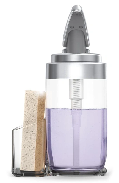 Shop Simplehuman Square Soap Dispenser With Sponge Caddy In Brushed Nickel