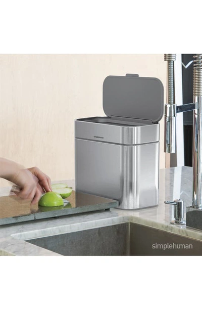 Shop Simplehuman 4-liter Compost Caddy In Brushed Stainless Steel