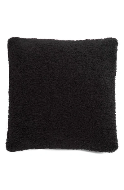 Shop Apparis Nitai Vegan Recycled Polyester Blend Faux Shearling Accent Pillow In Noir