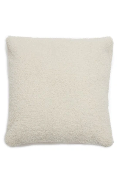 Shop Apparis Nitai Vegan Recycled Polyester Blend Faux Shearling Accent Pillow In Blanc