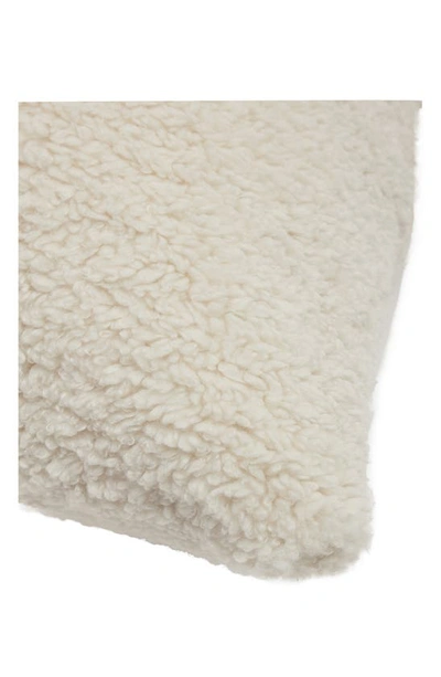 Shop Apparis Nitai Vegan Recycled Polyester Blend Faux Shearling Accent Pillow In Blanc