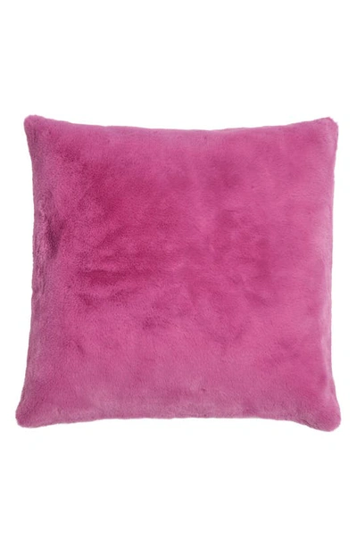 Shop Apparis Tim Two-tone Faux Fur Accent Pillow Cover In Sugar Pink/ Blush