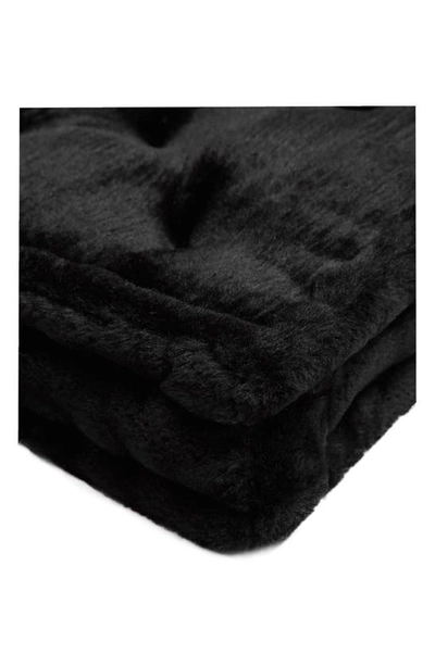 Shop Apparis Claudia Faux Fur Square Floor Pillow In Noir