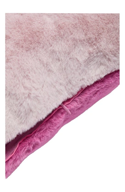 Shop Apparis Tim Two-tone Faux Fur Accent Pillow Cover In Sugar Pink/ Blush