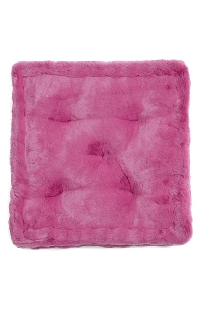Shop Apparis Claudia Faux Fur Square Floor Pillow In Sugar Pink