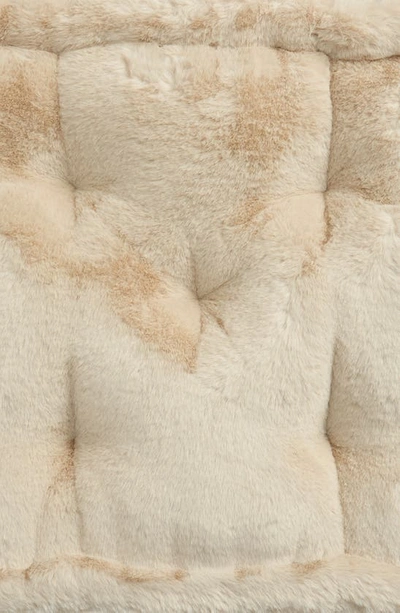 Shop Apparis Claudia Faux Fur Square Floor Pillow In Latte