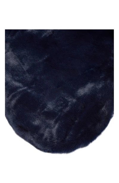 Shop Apparis Kai Faux Fur Rug In Navy Blue