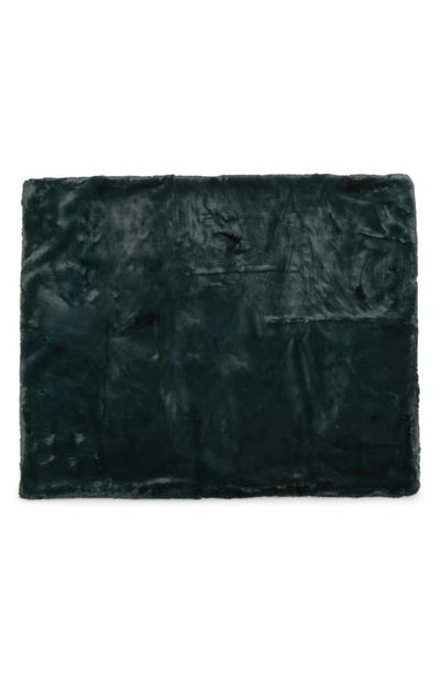 Shop Apparis Shiloh Weighted Faux Fur Throw Blanket In Emerald Green