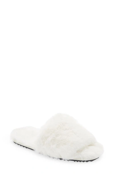 Shop Apparis Diana Faux Fur Slide Slipper In Ivory